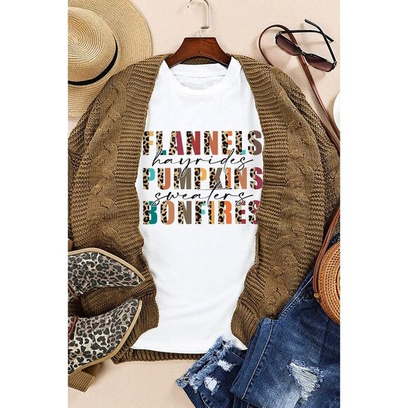 Azura Exchange  White Flannels Hayrides Pumpkins Sweaters Bonfires Tee - Picture 5 of 6